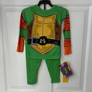 Nickelodeon Green & Orange Turtle Shell Pajama Costume Set